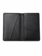 Unisex Siyah Hakiki Deri Cüzdan Minimalist Kartlık